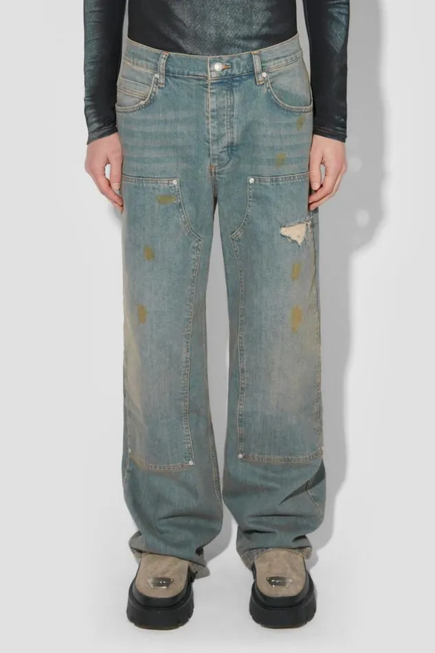 Trousers Men MISBHV Sunrise Wash Carpenter Denim Trousers Blue