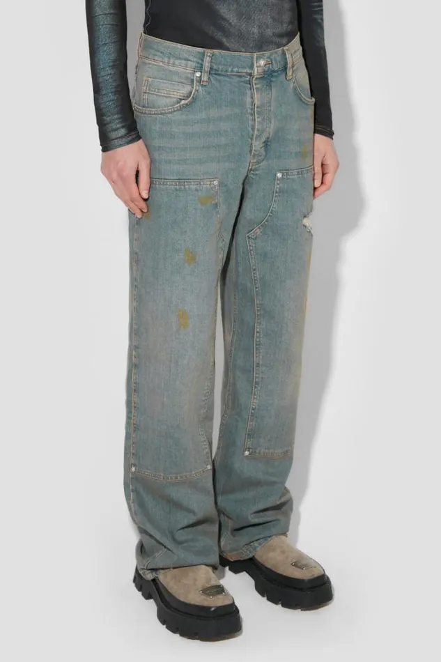Trousers Men MISBHV Sunrise Wash Carpenter Denim Trousers Blue