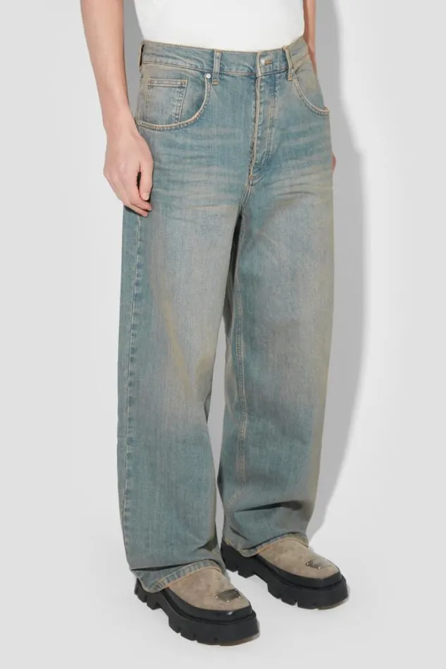 Trousers Men MISBHV Sunset Wash Baggy Denim Trousers Blue