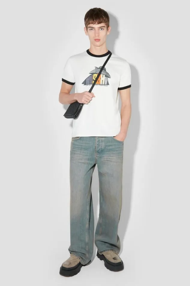 Trousers Men MISBHV Sunset Wash Baggy Denim Trousers Blue