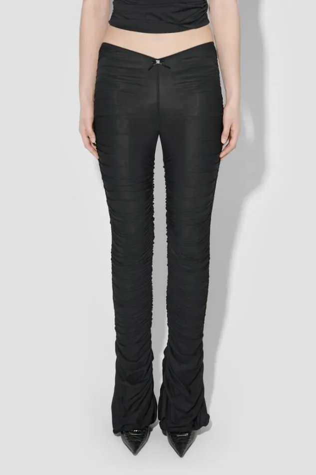 Trousers Women MISBHV Godet Ruched Trousers Black