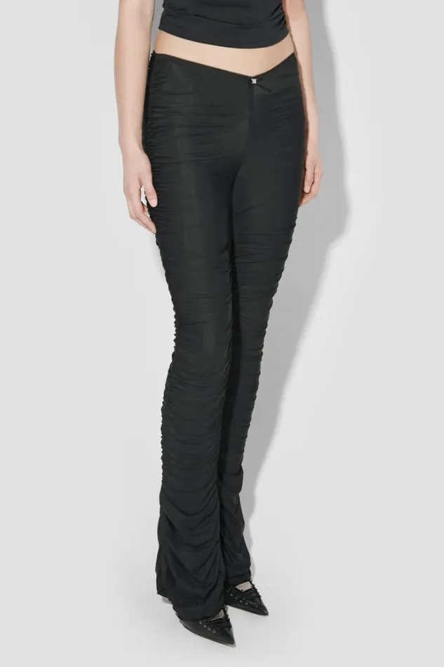 Trousers Women MISBHV Godet Ruched Trousers Black