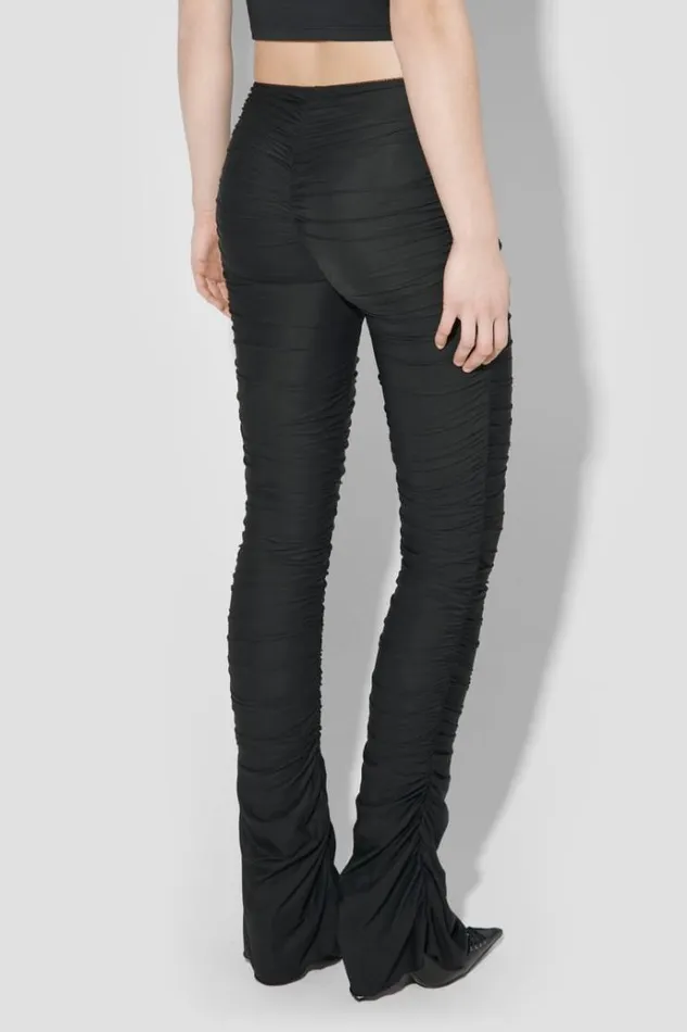 Trousers Women MISBHV Godet Ruched Trousers Black