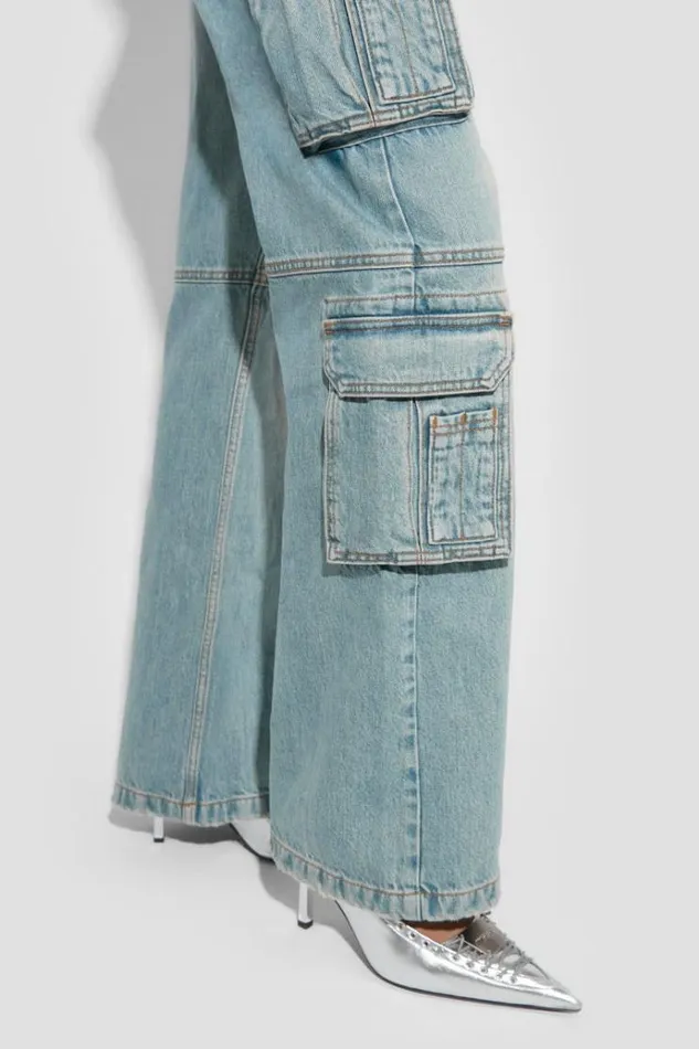 Trousers Women MISBHV Harness Cargo Trousers Blue