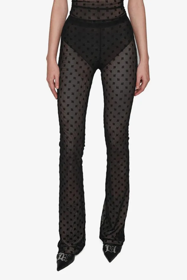 Trousers Women MISBHV Mesh Monogram Trousers Black