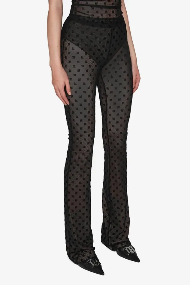 Trousers Women MISBHV Mesh Monogram Trousers Black