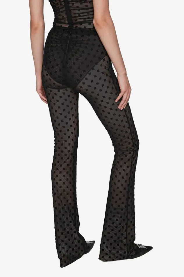 Trousers Women MISBHV Mesh Monogram Trousers Black
