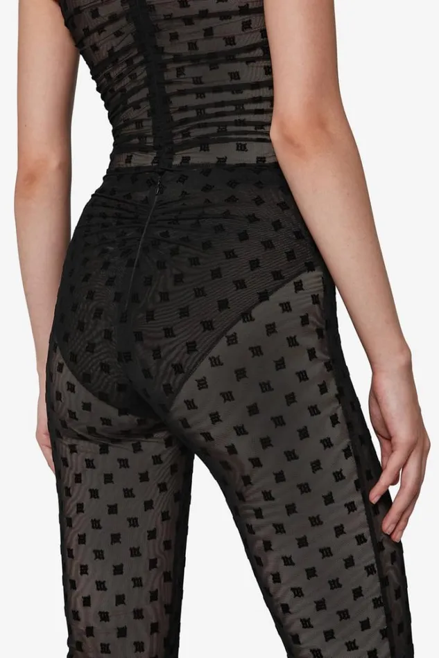 Trousers Women MISBHV Mesh Monogram Trousers Black