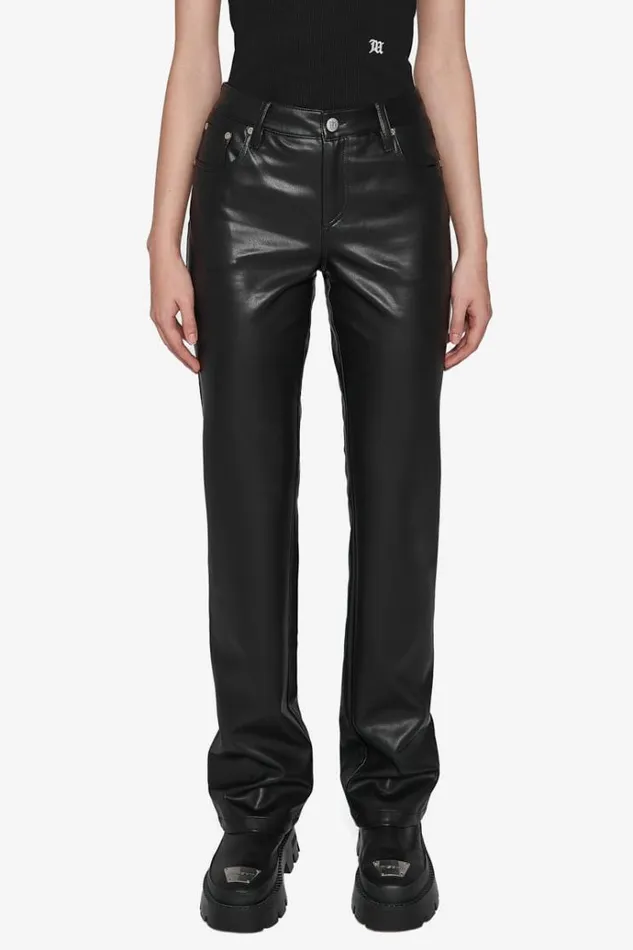 Trousers Women MISBHV Vegan Leather Trousers Black