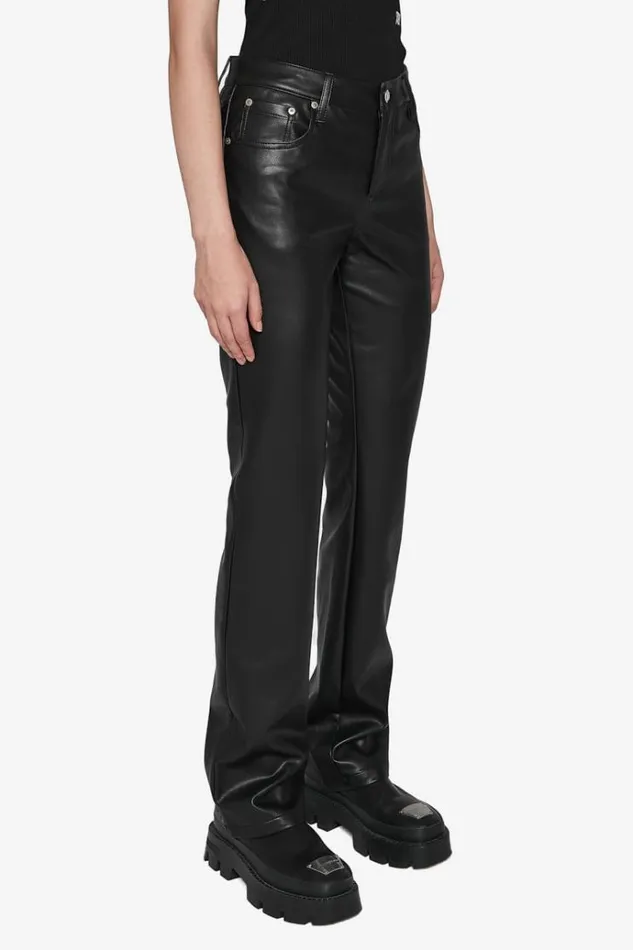 Trousers Women MISBHV Vegan Leather Trousers Black