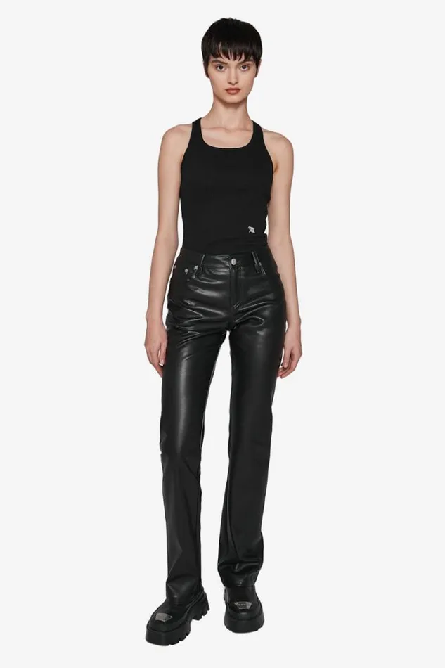 Trousers Women MISBHV Vegan Leather Trousers Black