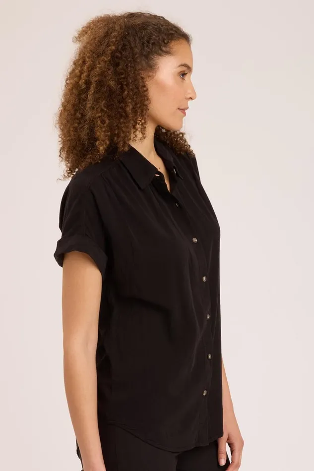 Twill Rizzo Top Black Clothing XCVI ShirtsBlouses