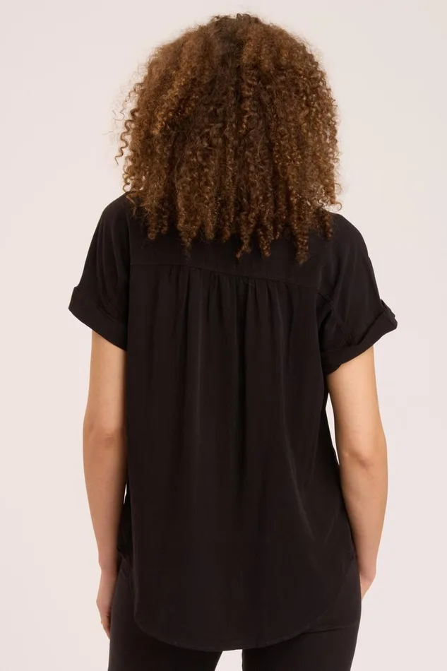 Twill Rizzo Top Black Clothing XCVI ShirtsBlouses