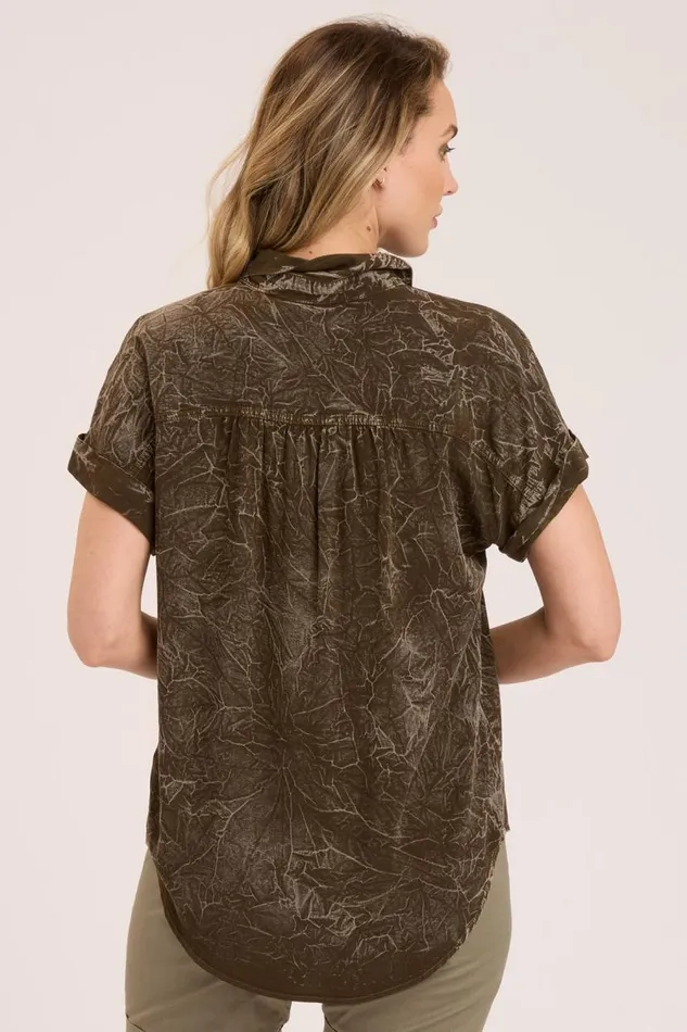 Twill Rizzo Top Stone Wash Courtyard Clothing XCVI ShirtsBlouses