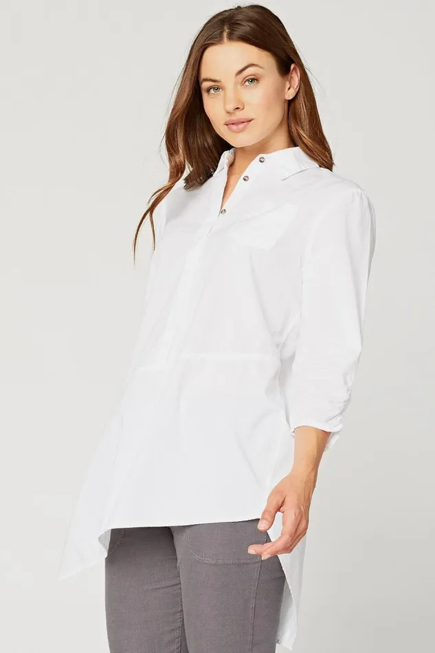 Twist ButtonDown Top White Clothing XCVI ShirtsBlouses