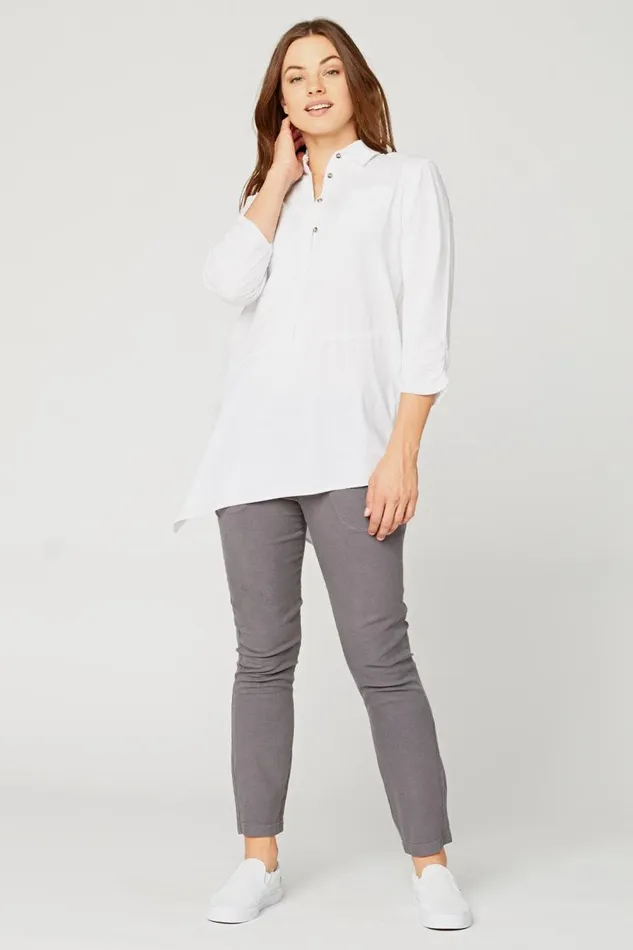Twist ButtonDown Top White Clothing XCVI ShirtsBlouses