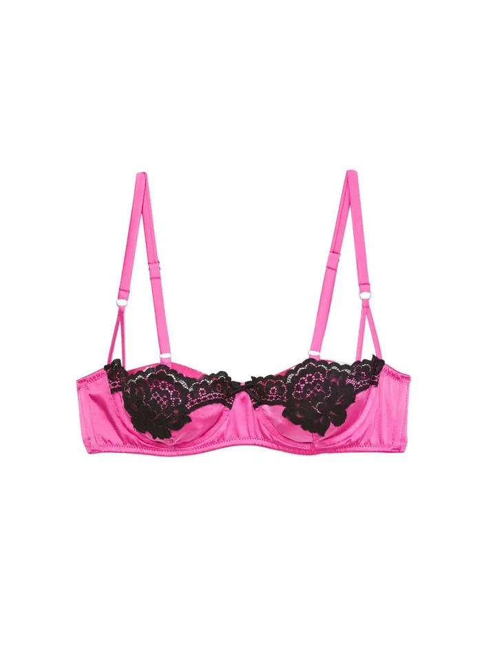 Underwire Bras Lingerie Fleur Du Mal All About Eve Balconette Bra Some Like It Hot Pink