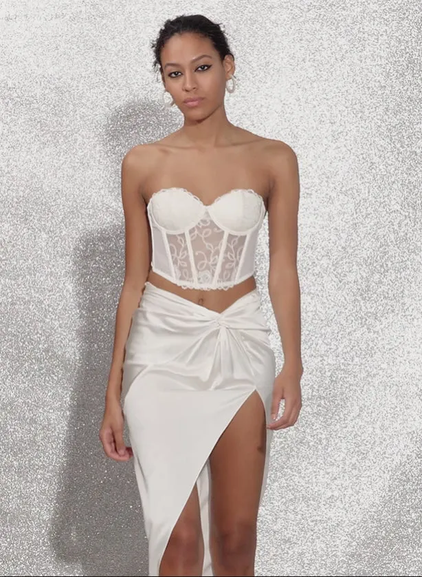 Underwire Bras Lingerie Fleur Du Mal Bella Embroidery Bustier Ivory