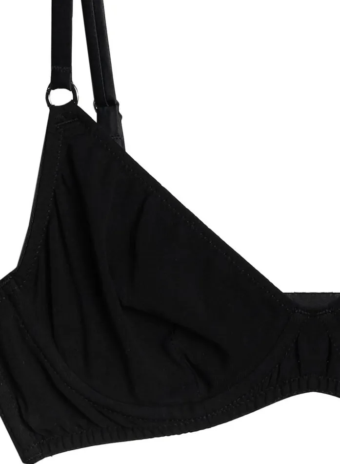 Underwire Bras Lingerie Fleur Du Mal Organic Cotton Unlined Demi Bra Black