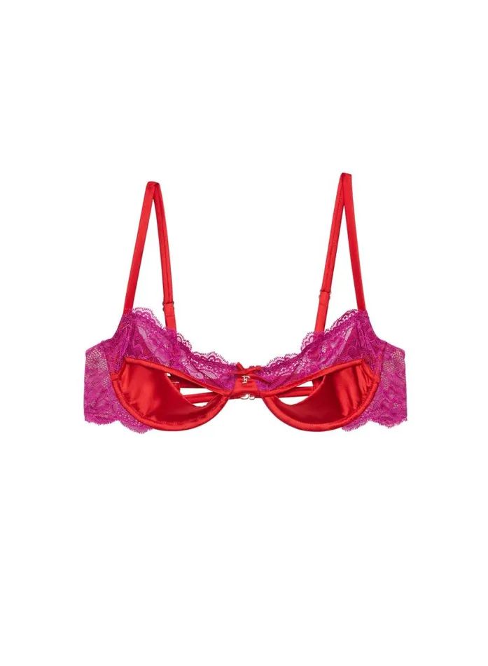 Underwire Bras PleasureLingerie Fleur Du Mal Naomi Lace Cutout Balconette Bra Vixen