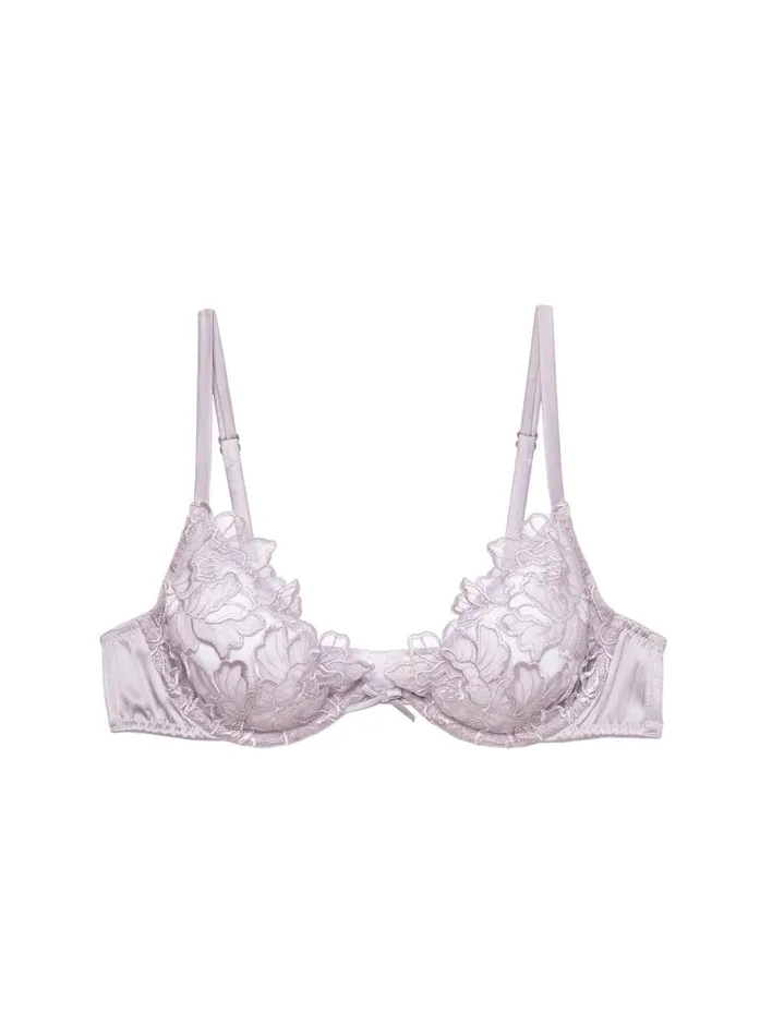 Underwire Bras PleasureLingerie Fleur Du Mal Whitney Embroidery Demi Bra Thistle