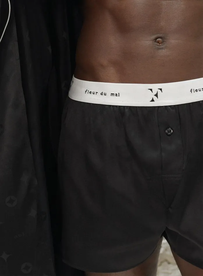 Unisex Boxers LingerieClothing Fleur Du Mal Unisex Boxer Short Black