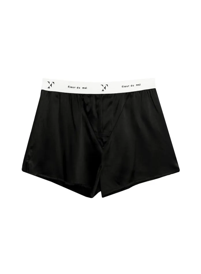 Unisex Boxers LingerieClothing Fleur Du Mal Unisex Boxer Short Black