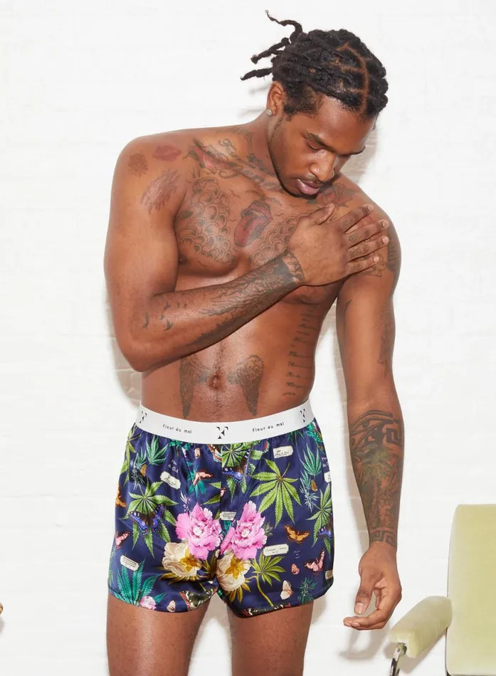 Unisex Boxers LingerieClothing Fleur Du Mal Unisex Boxer Short Papillon Indigo