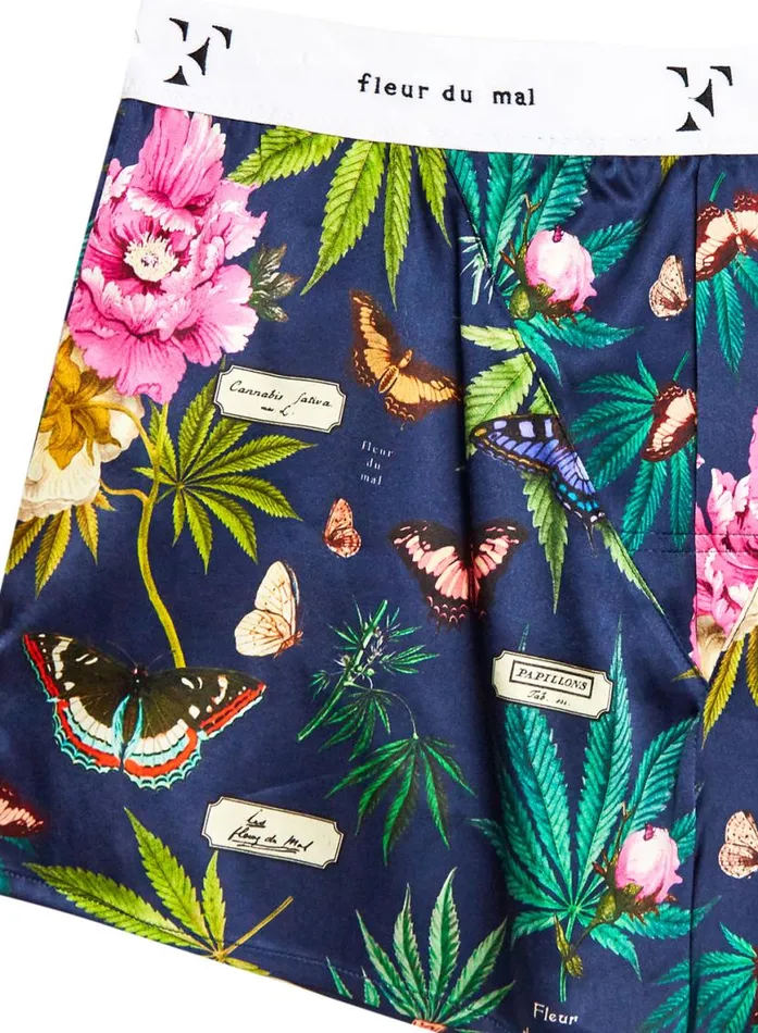 Unisex Boxers LingerieClothing Fleur Du Mal Unisex Boxer Short Papillon Indigo