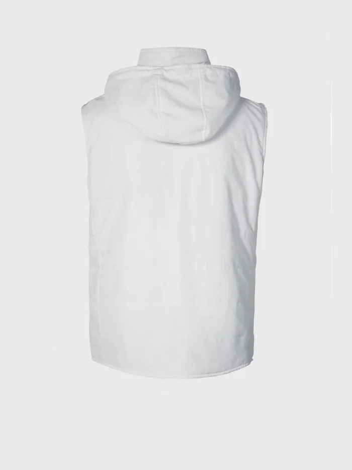 Vests Mens Paul Stuart Belsetta Vest With Removable Hood White