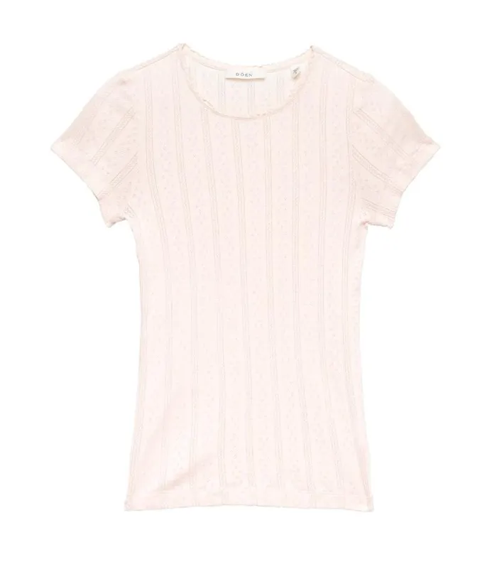 VIVI TEE Petunia Pink Quelle Jolie Pointelle Shop DEN Tees