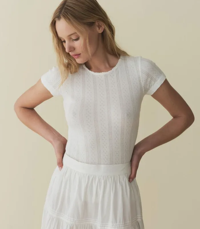 VIVI TEE Salt Quelle Jolie Pointelle Shop DEN Tees