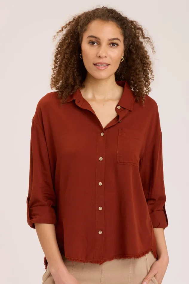 Voile Babin ButtonUp Campfire Pigment Clothing XCVI ShirtsBlouses