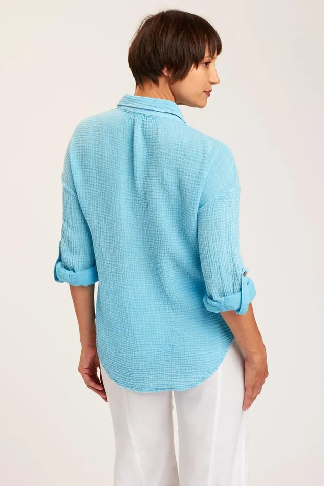 Wendell ButtonUp Distress Wash Stream Clothing XCVI ShirtsBlouses