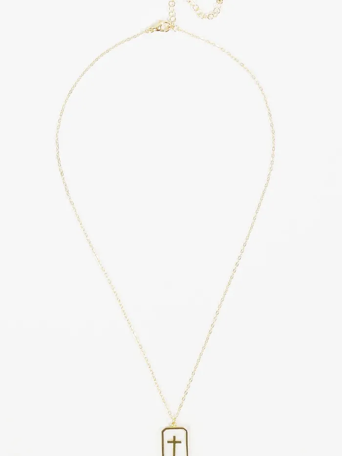 Women 18k Cross Charm Tag Necklace 18kgold Altar039d State Jewelry