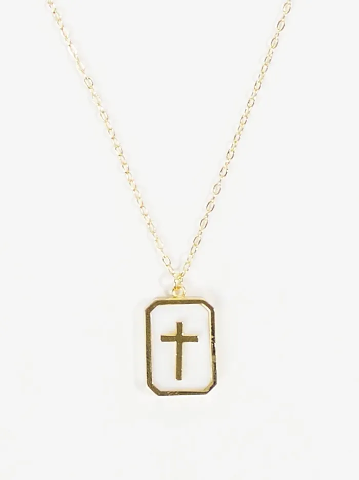 Women 18k Cross Charm Tag Necklace 18kgold Altar039d State Jewelry