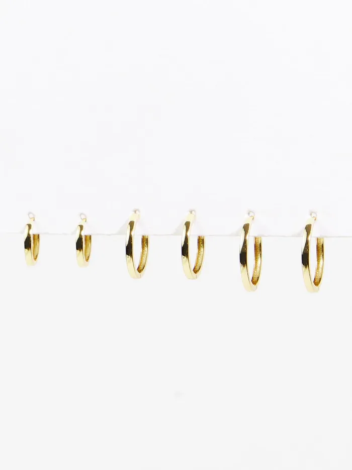 Women 18k Gold Dipped Huggie Hoop Set Gold Altar039d State Jewelry