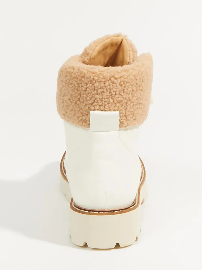 Women Aaliyah Lace Up Sherpa Booties White Altar039d State Boots Booties