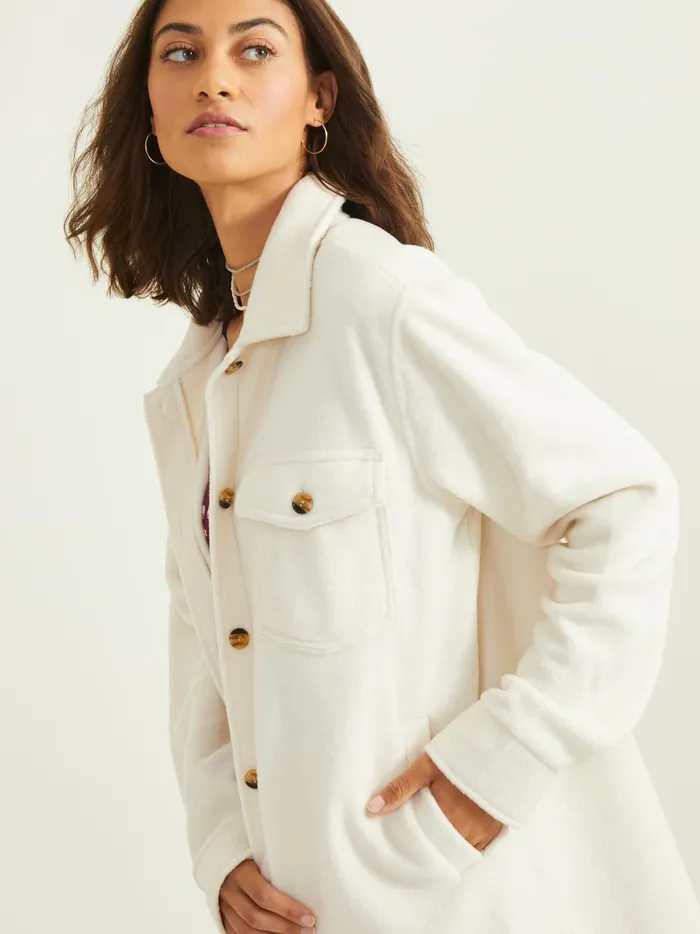 Women Adrianna Fleece Shacket Cream Altar039d State Jackets