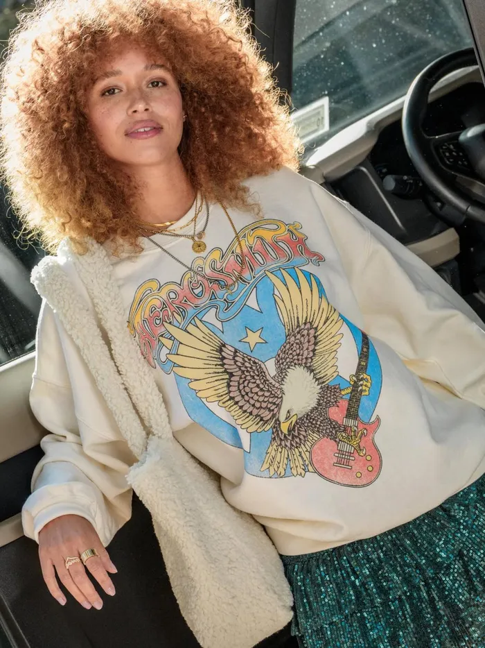 Women Aerosmith Fleece Sweatshirt Whisperwhite Altar039d State Graphics
