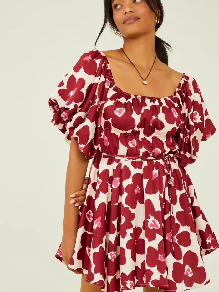 Women Ainsleigh Floral Babydoll Dress Burgundymulti Altar039d State Casual