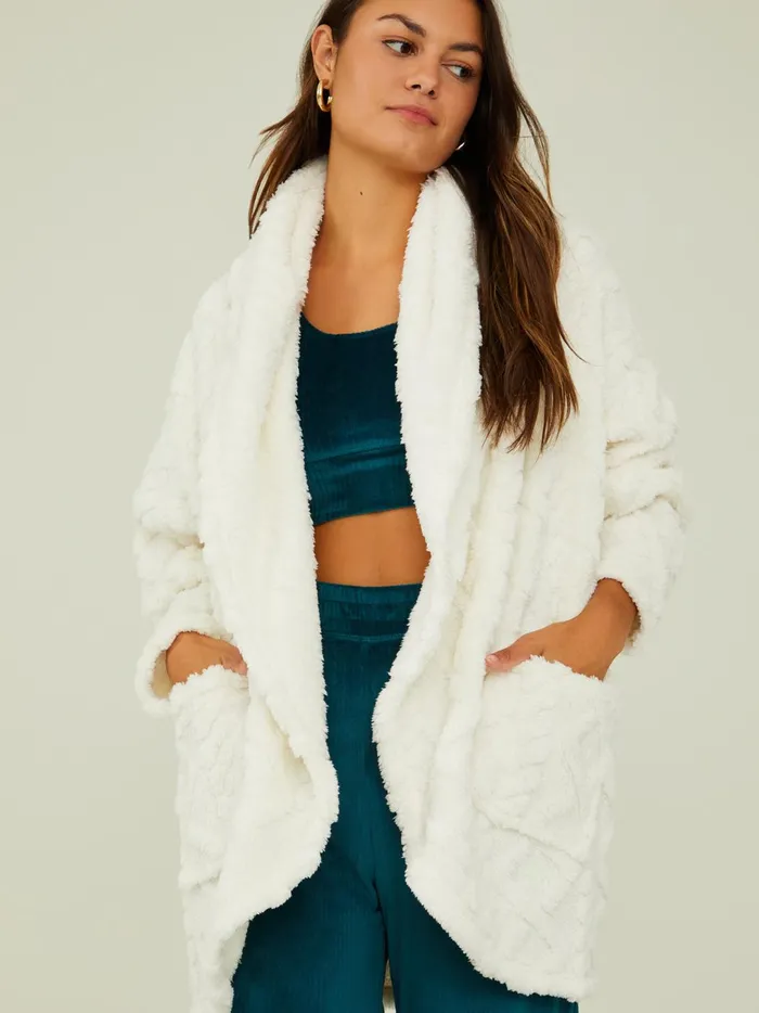 Women Alena Cable Fur Cardigan Bone Altar039d State Sleep Lounge