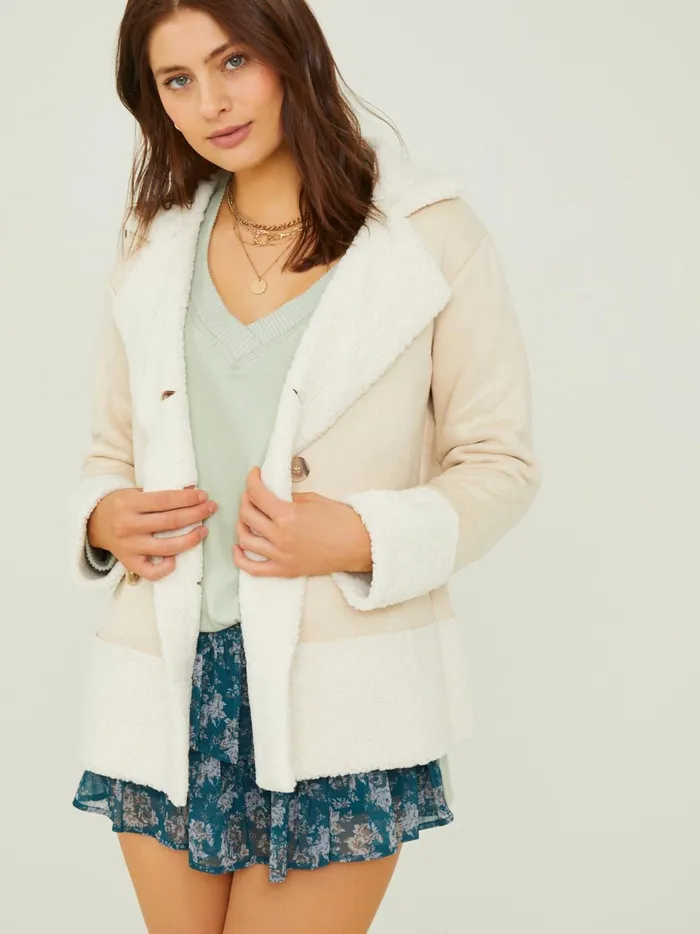 Women Amalie Sherpa Jacket Ecru Altar039d State Jackets