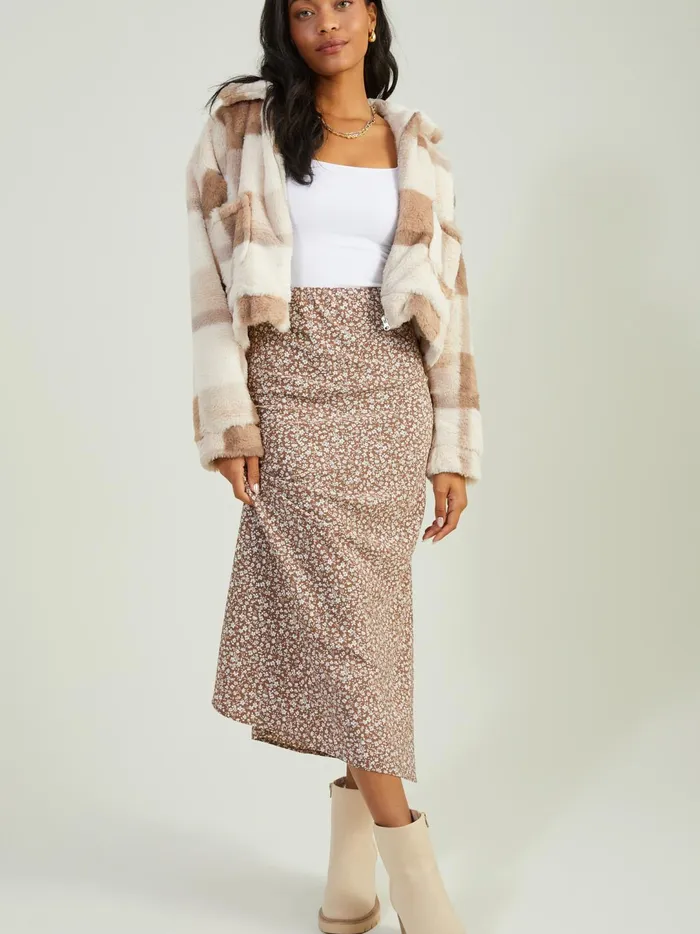 Women Amora Floral Midi Skirt Brownivory Altar039d State Skirts Skorts