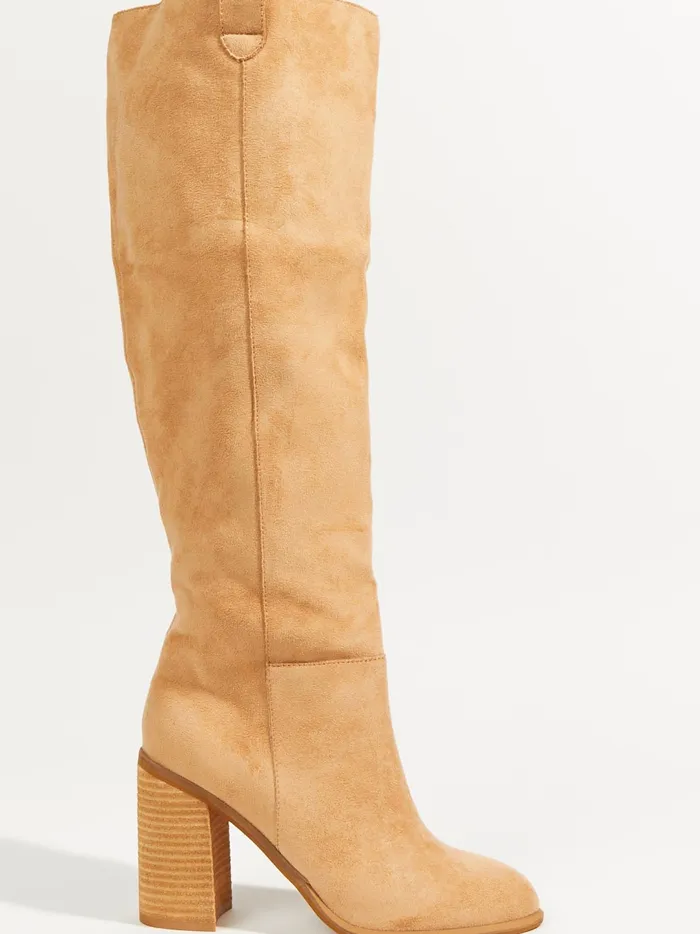 Women Angel Knee High Heeled Boots Sand Altar039d State Boots Booties