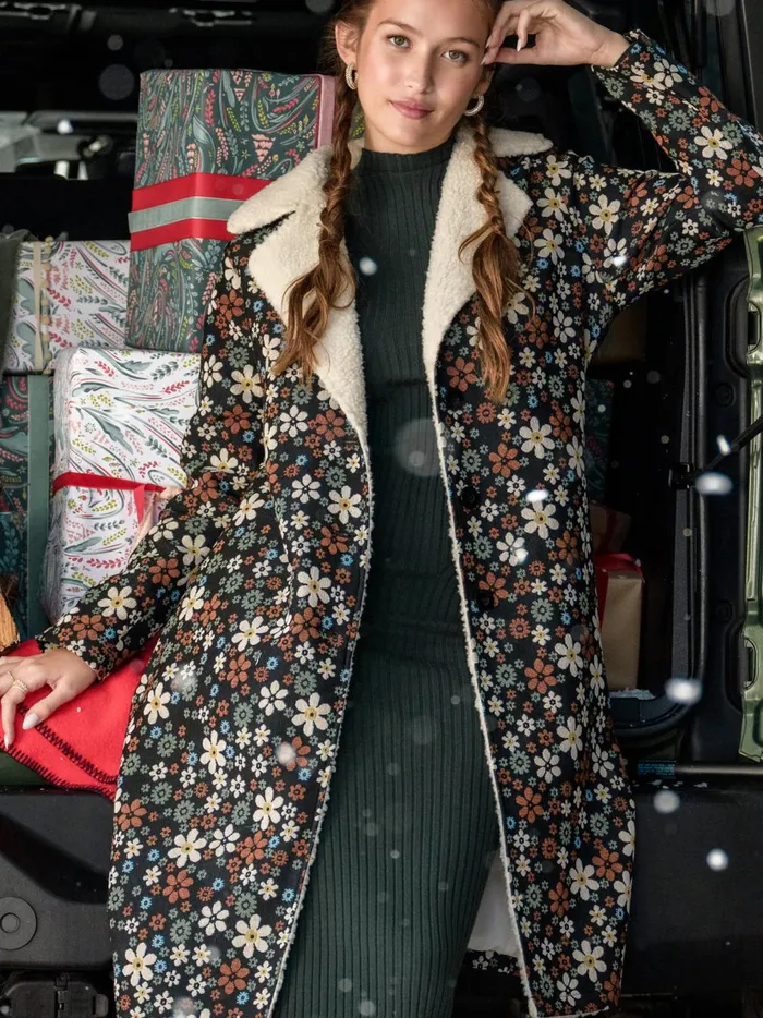 Women Anya Sherpa Floral Coat Black Altar039d State Jackets