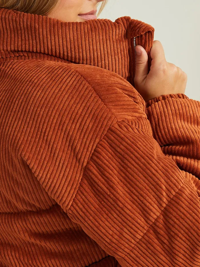 Women Aria Corduroy Puffer Jacket Rust Altar039d State Jackets