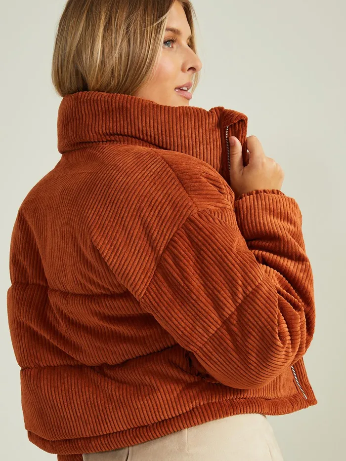 Women Aria Corduroy Puffer Jacket Rust Altar039d State Jackets