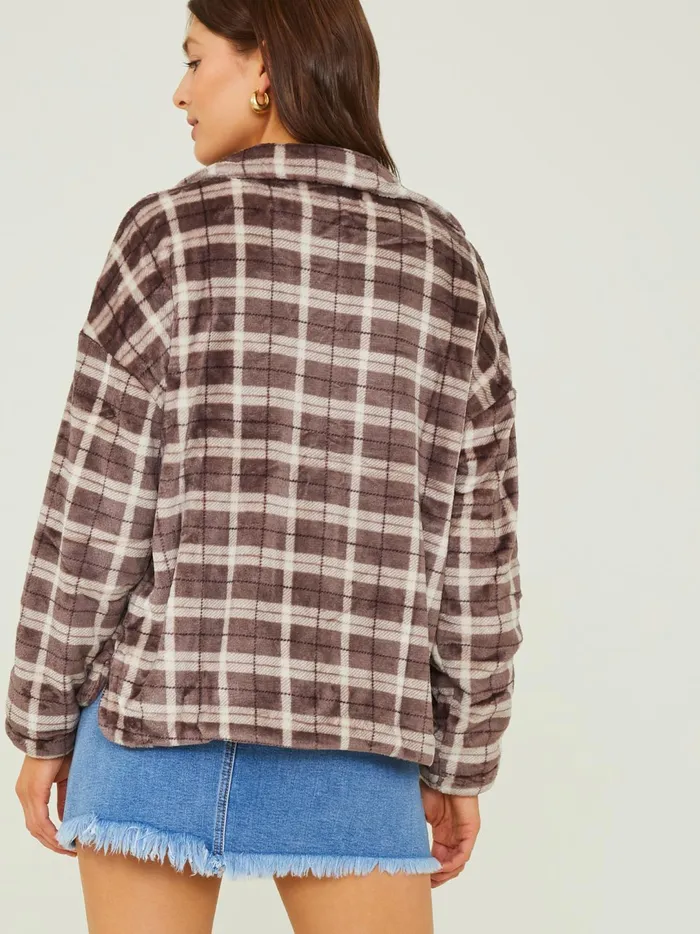 Women Aspen Cozy Plaid Button Down Cocoa Altar039d State Blouses