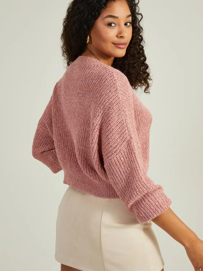 Women Astra Sequin Cropped Sweater Mauve Altar039d State Sweaters
